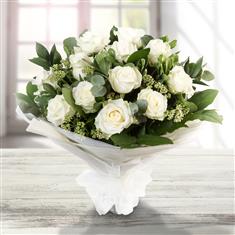 Dozen Long Stemmed White Roses